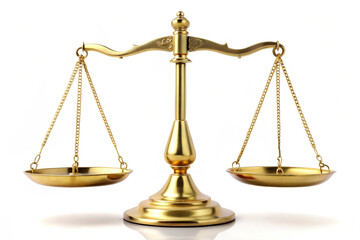 Justice scales symbol on isolate white background