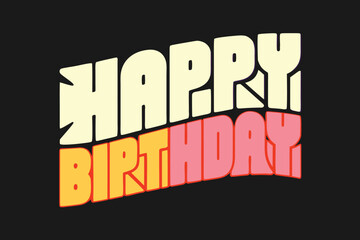 Happy birthday style vintage. Vector illustration. Vector realistic isolated golden balloon text of Happy Birthday on the transparent background. Concept of celebration and happy birthday holiday.