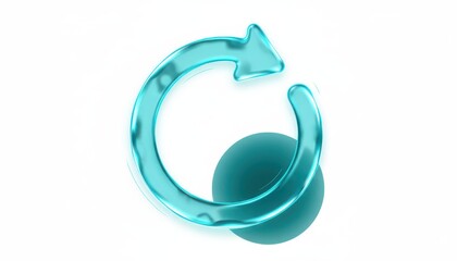 Blue liquid refresh icon isolated on white isolated on transparent background