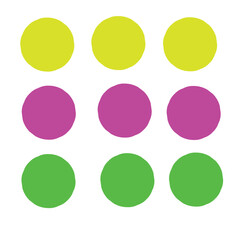 set of colorful round buttons