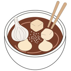 Garlic Broth Tofu Soup
