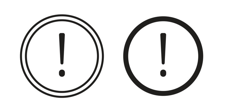 Exclamation button icons set. Pixel Perfect scalable icons.