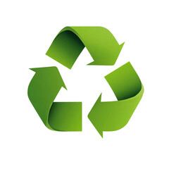 Fototapeta premium Green recycling symbol with arrows on a black background