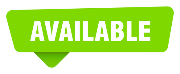 available green sign isolated on transpatent background. available sticker