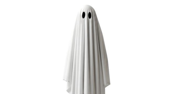 Spooky cute ghost figure perfect for Halloween themed designs and ads