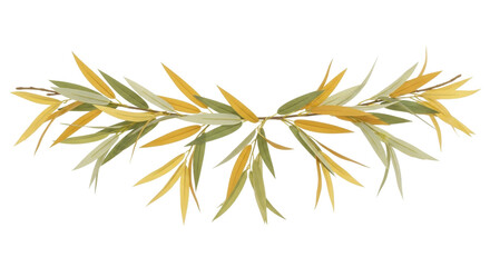 Isolated garland of autumn leaves, nature branch, elegant decoration, autumnal wreath