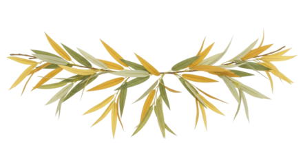 Isolated garland of autumn leaves, nature branch, elegant decoration, autumnal wreath