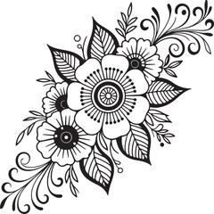 Abstract floral background design with decorative flowers and leaves pattern