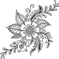 Abstract floral vector ornament background design