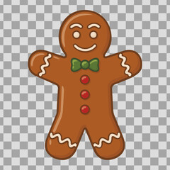 Gingerbread man cookie. Christmas icon Vector illustration.