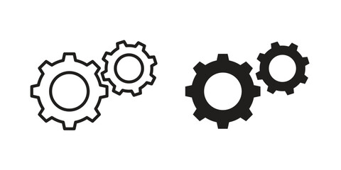 Gears icons set. Pixel Perfect scalable icons.