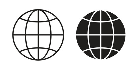 Globe icons set. Pixel Perfect scalable icons.