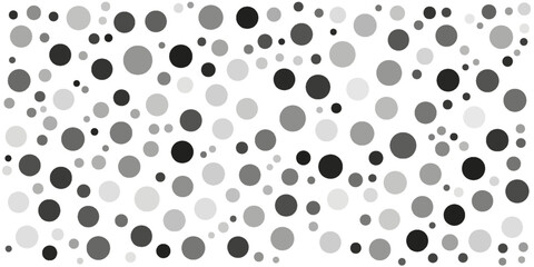 Random halftone. Pointillism style. Background with irregular, chaotic dots, points, circle. Abstract monochrome pattern. Black and white color. Vector illustration