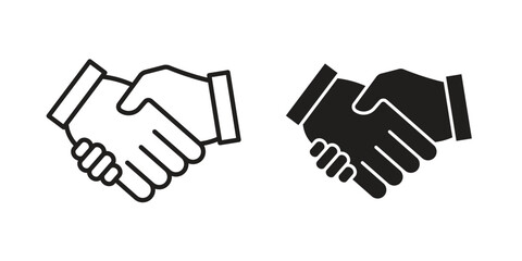 Handshake icons set. Pixel Perfect scalable icons.