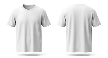 T-shirt blank white front and back view