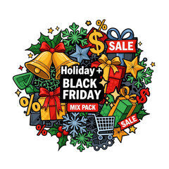Black friday sale design with abstract shapes for marketing and promotion