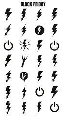 Black friday sale design template with abstract geometric shapes and modern typography