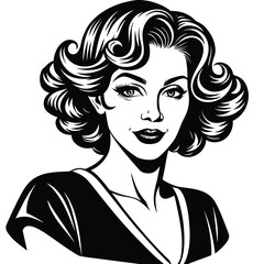 Pop Art Comic Beautiful Woman Portrait Vector