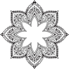 Abstract floral and round lace ornamental pattern design