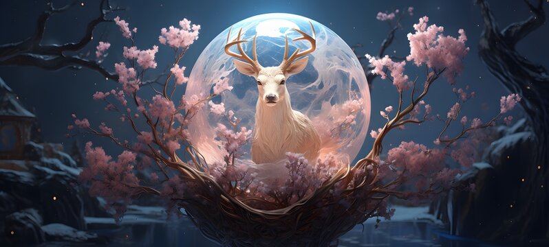 A moon , a small creature made of glass that is sitting in the palm of your hand ,generative AI