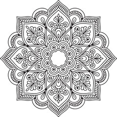 Abstract floral background with ornamental round lace pattern vector design