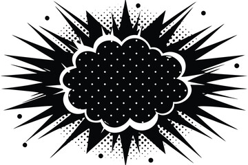Pop Art Comic Explosion Speech Bubble Vector
