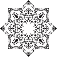 Ornamental round lace mandala pattern vector design