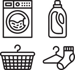 Washing machine icon set vector illustration for web and shopping design