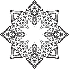 Abstract black and white floral ornament pattern vector design