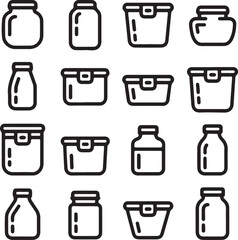 Household appliances icon set in vector design