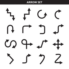Bold Arrow Icons Vector Set