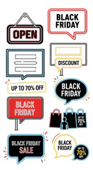 Black friday sale design with bold typography and modern layout for promotional marketing
