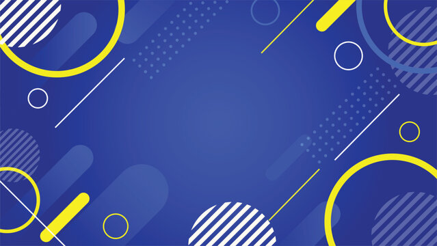 Abstract geometric background with circles lines and vibrant blue hues