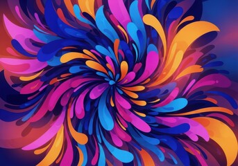 Fototapeta premium Vibrant abstract swirls of color exploding outward