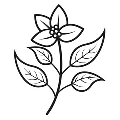 vector black and white flower