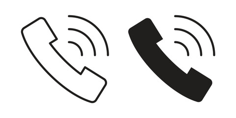 Phone call icons set. Pixel Perfect scalable icons.