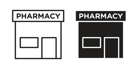 Pharmacy icons set. Pixel Perfect scalable icons.
