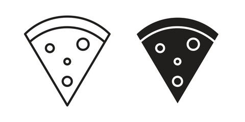 Pizza slice icons set. Pixel Perfect scalable icons.