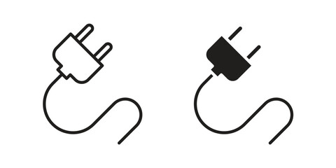 Plug icons set. Pixel Perfect scalable icons.
