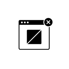 Pop-up blocker icon in minimalistic style on transparent background