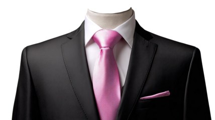 Black suit on mannequin showcasing stylish fashion outfit and tailored design for clothing display and retail isolated on white background