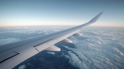 Modern aircraft wing with hybrid SAF fuel line overlay visualizing clean energy transition.