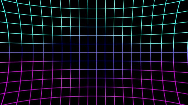 Animation of squares with grid background. Beautyful grid Background moving from left to right on a black background. Grid Background Horizontal Loop Animation moving right.