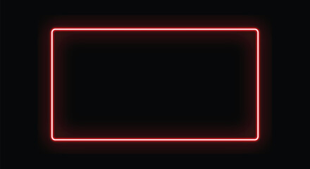 Glowing red neon rectangle frame on
