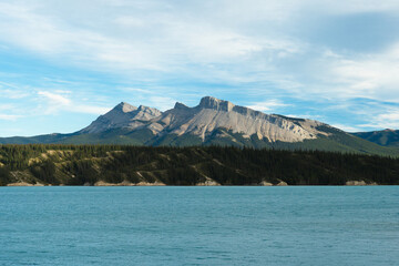 Afternoon Light on Mount Michener and Abraham Lake in Alberta, Canada