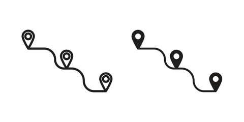 Route icons set. Pixel Perfect scalable icons.