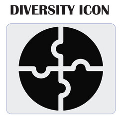Diversity and inclusion icon — group of diverse people symbolizing unity, teamwork, equality, and multicultural community in modern flat vector style