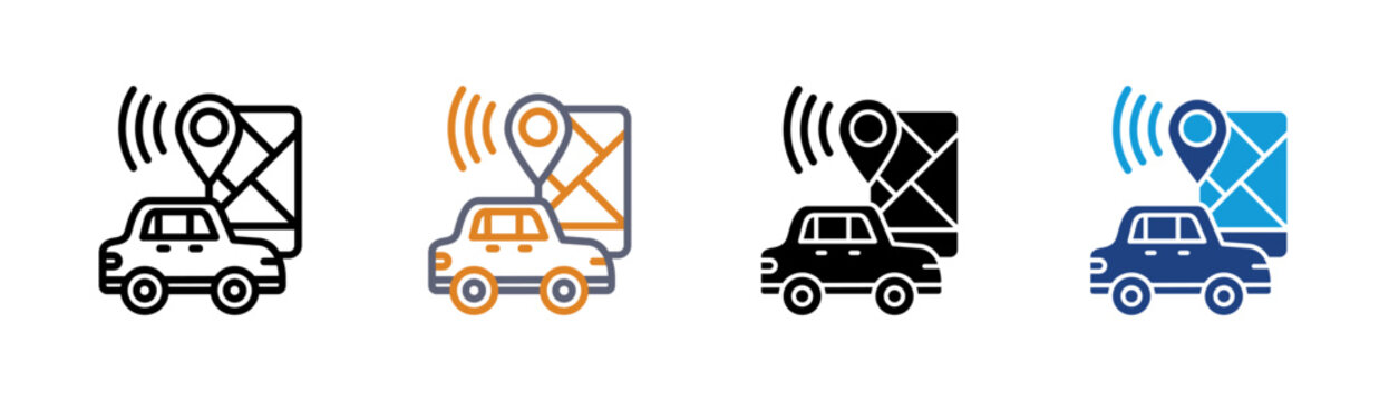 Navigation icon set multiple style collection