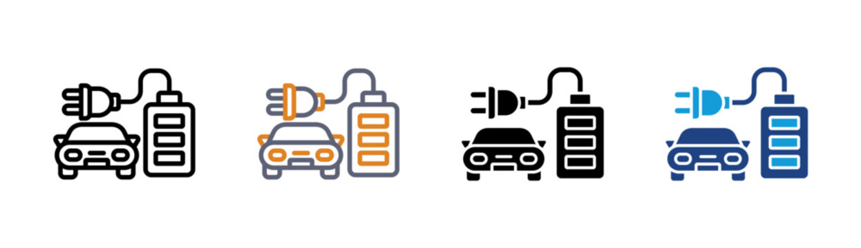 Battery icon set multiple style collection