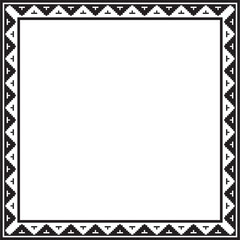 Vector black monochrome square stencil classic byzantine ornament. Rectangle, border, Ancient Greece, Eastern Roman Empire frame. Decoration of the Russian Orthodox Church